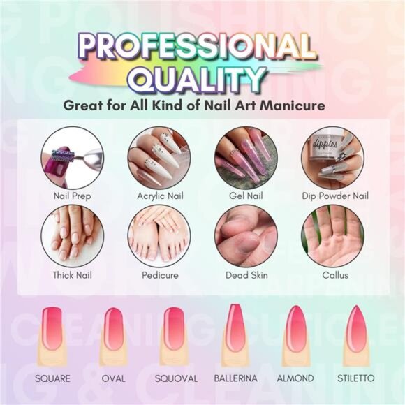 Makartt Nail Drill Bits Set, 10Pcs Tungsten Carbide, Remove Acrylic - Picture 6 of 7